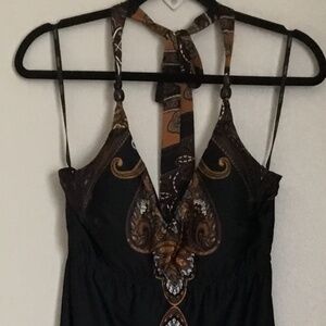 snap Halter neck maxi dress